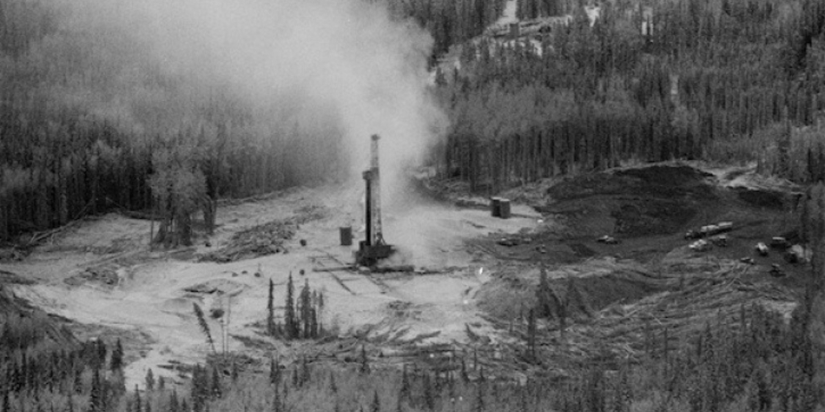 image of the Lodgepole blowout with smoke escaping from the well