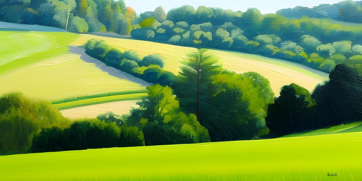 ai generated image of a lush green field on a farm