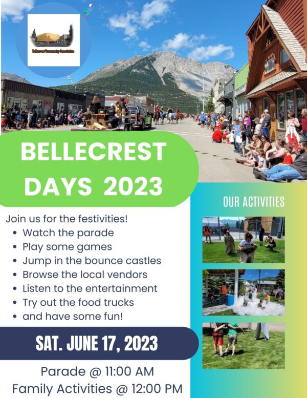 a poster for this years bellecrest days festival with a list of festivities
