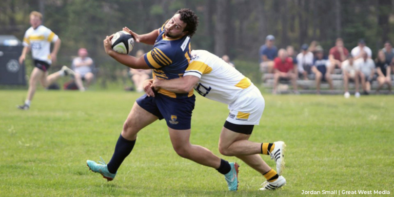 The Bow Valley Grizzlies of Cochrane dominated the Banff Bears in the Calgary Rugby Union this summer, after two recent victories. Photo by Jordan Small | Great West Media