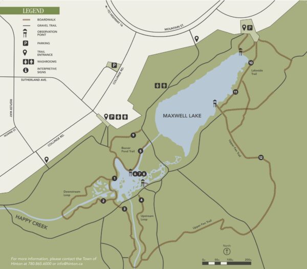 a map for the beaver boardwalk showing where things like parking are located