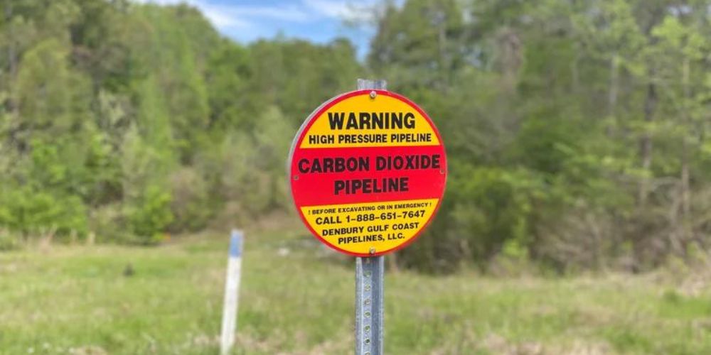 Carbon Pipeline warning sign