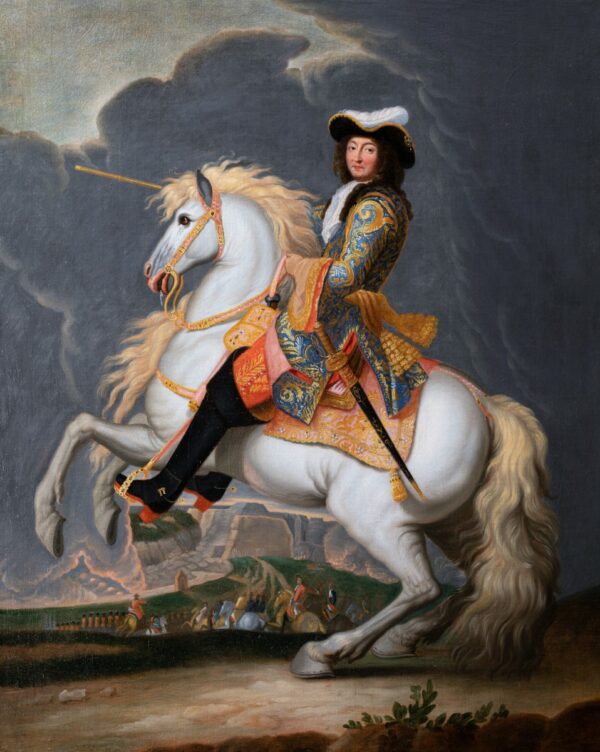 A portrait of Louis XIV, who directed the shipment of 21 mares and 2 stallions from France to Canada in 1665  Galerie Nicolas Lenté  AnticStore