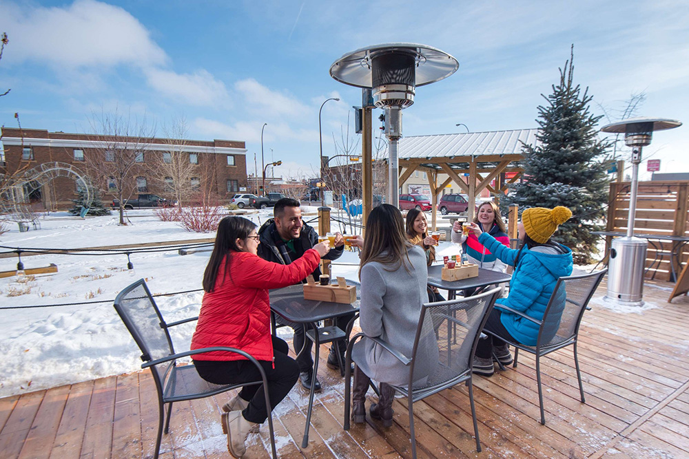 The winter patio at Valley Brewing | Drumheller Tourism