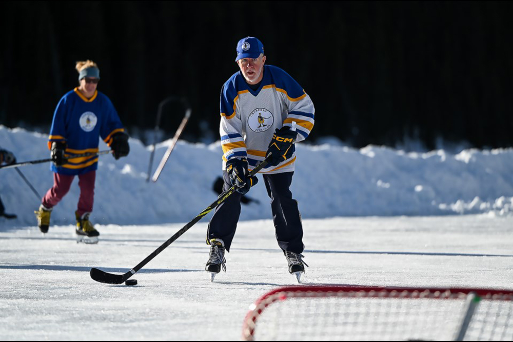 Canberra Senators' Scott Marshall looks for a shot during an exhibition match at Lake Louise | Matthew Thompson | Rocky Mountain Outlook