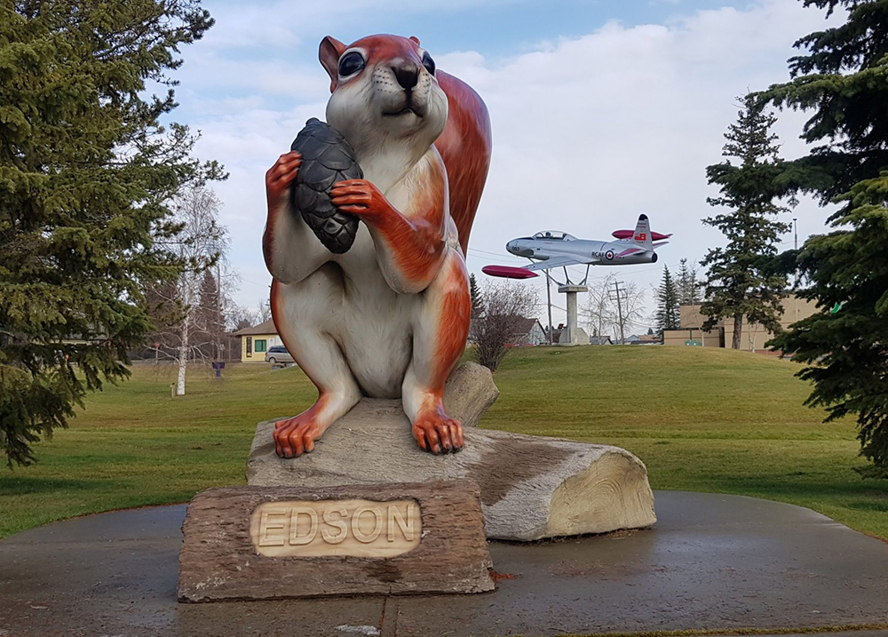 The second Eddie the Squirrel, named Eddie Jr., that was unveiled in 2011 | Historic Places Days