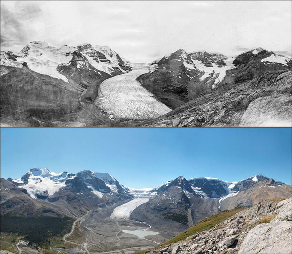Jasper National Park's Athabasca Glacier in 1917 compared to 2011 | UBC Forestry | X