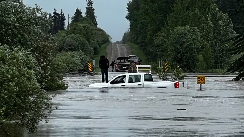 Floodwaters in Yellowhead County following days of heavy rain in June 2023 |Yellowhead County | Facebook
