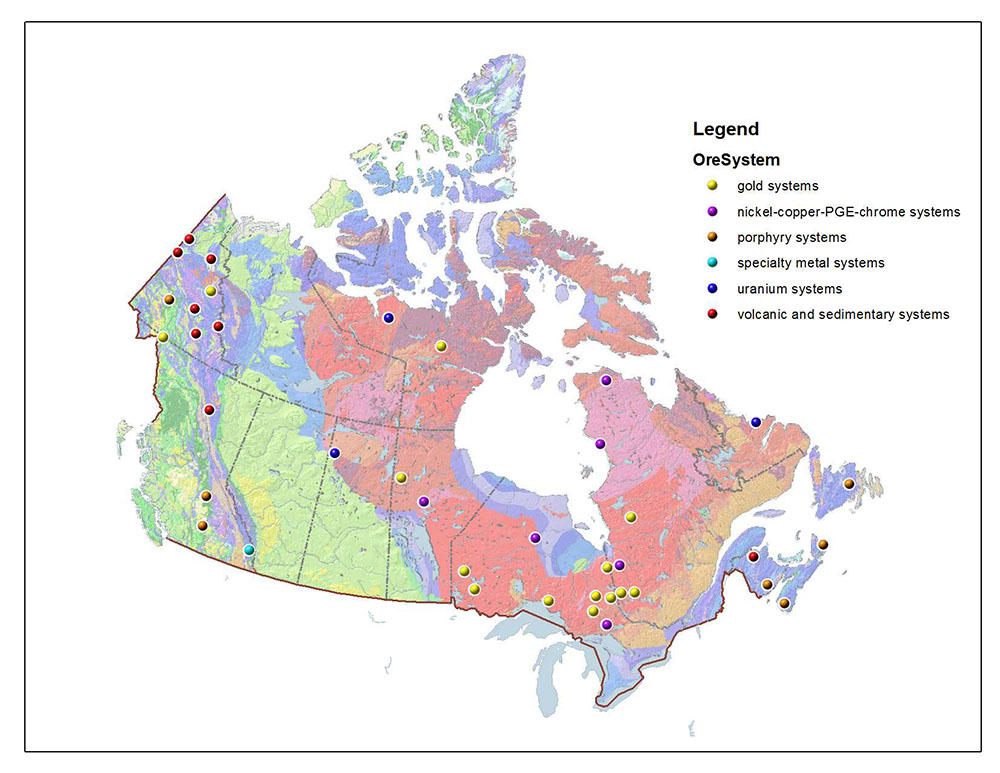 A map illustrating where natural resources like uranium can be found in Canada  Canadian Mining Journal