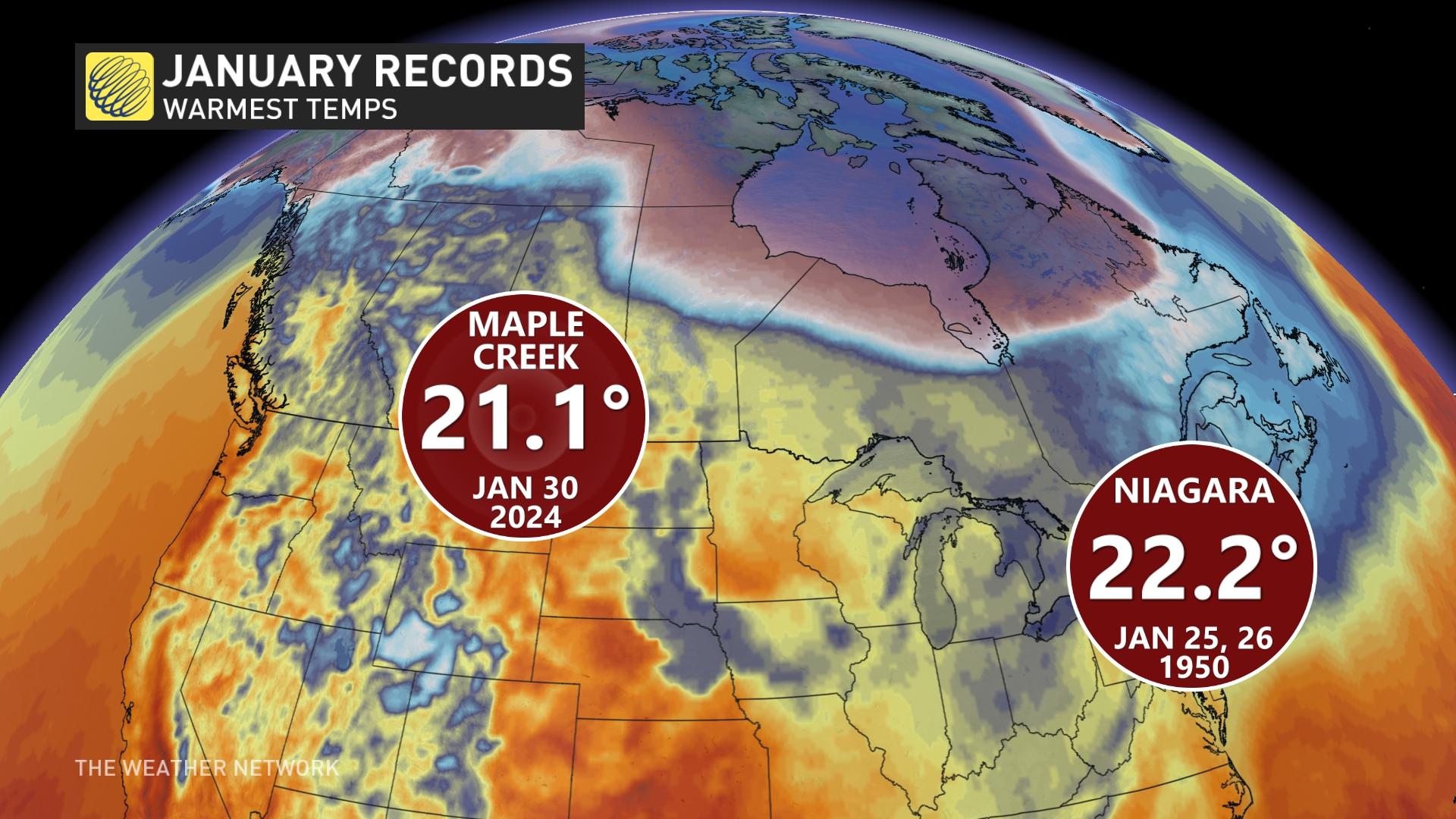 Maple Creek, Saskatchewan, came close to breaking Canada’s previous record January temperature | The Weather Network