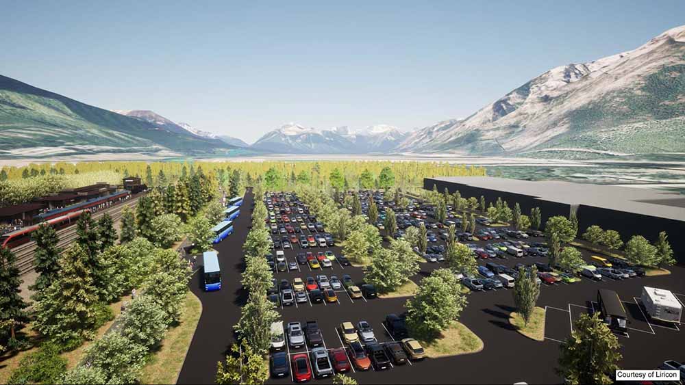 A rendering of the ARP's proposed parking lot  Town of Banff