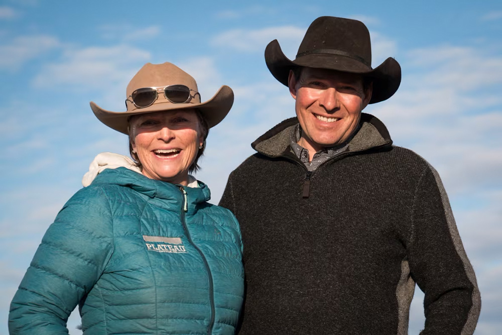 Laura Laing and John Smith, husband and wife team at Plateau Cattle Company | Matt Meuse | CBC