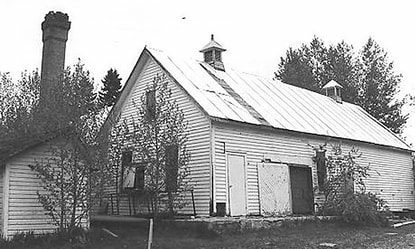 The Markerville creamery before its restoration in 1976 |