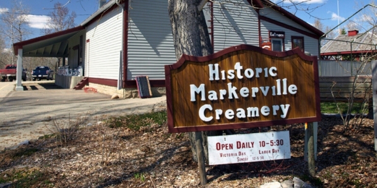 The Markerville Creaery sign
