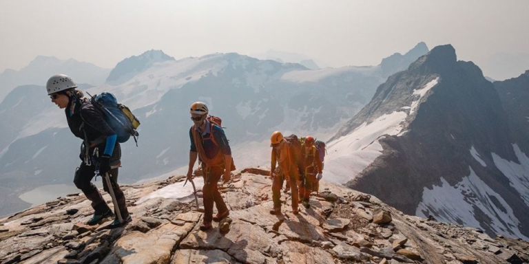 Mountain Climbers on a peak