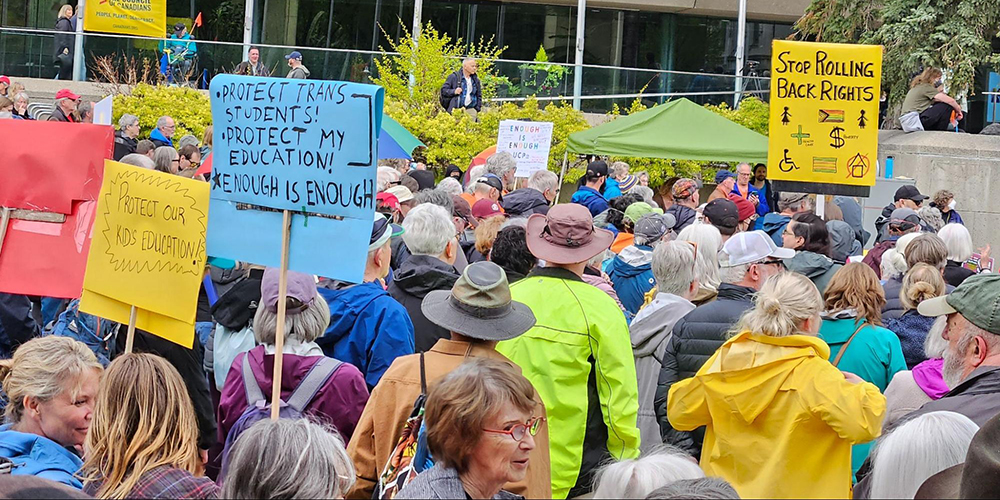 Protests against the UCP in Calgary