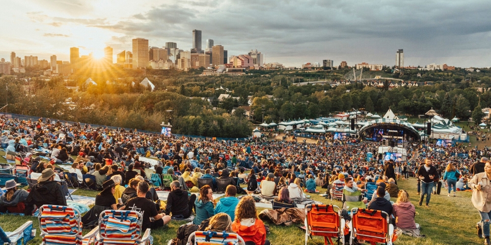 Edmonton Folk Music Festival from the top of Gallagher Park