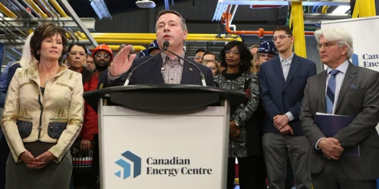 Jason Kenney announcing the famed Alberta Energy War Room