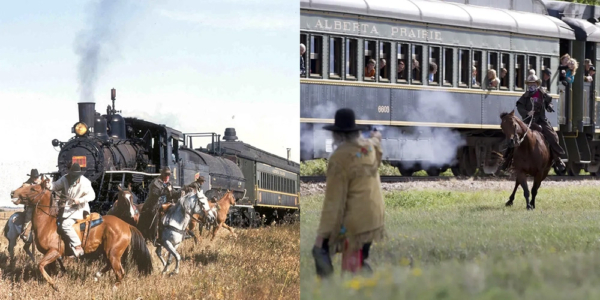 Train robbers on the Alberta Prairie Railway